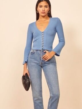 (❌️ Sold) Reformation Blue Gellar Knit Top